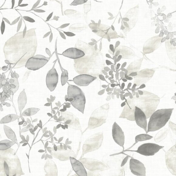 A-Street Prints Gossamer Grey Botanical Wallpaper - Picture 1 of 2